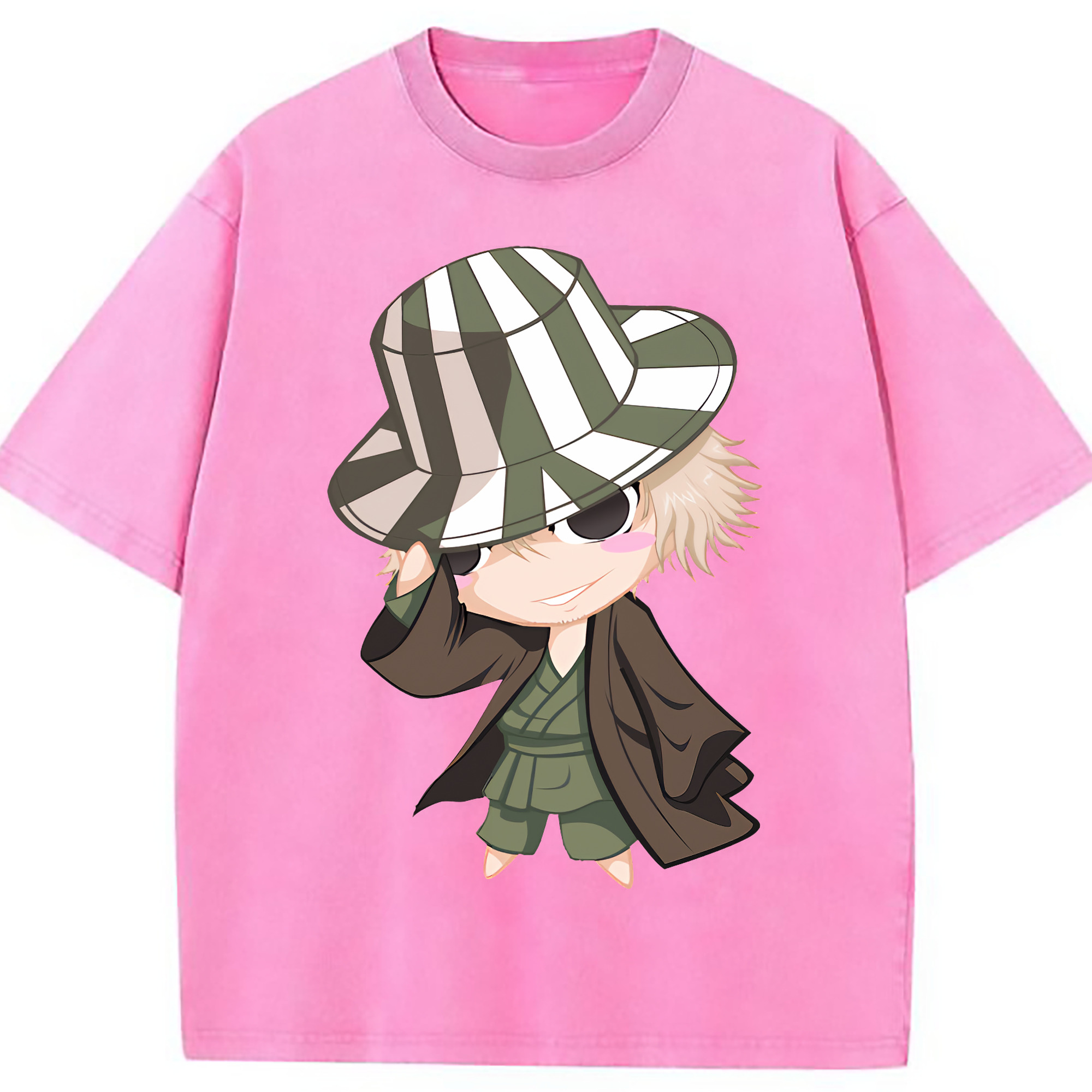 （画像用） "ブリーチ 浦原 喜助（うらはら きすけ） BLEACH Urahara Kisuke " 綿100% ヴィンテージ風 半袖Tシャツ（フロントプリント）